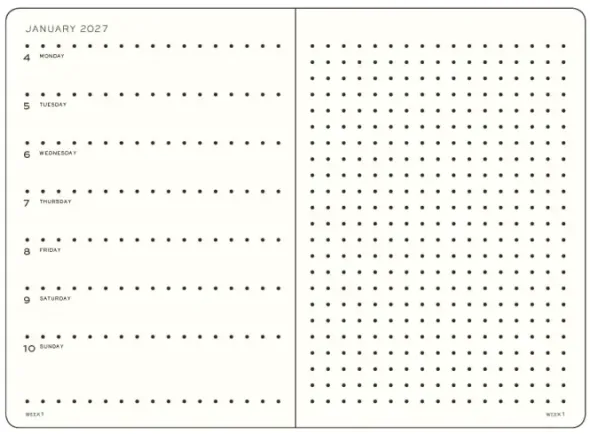Kalender Leuchtturm1917 vecka/notes Dotted Wallet Hard Sunflower 2027
