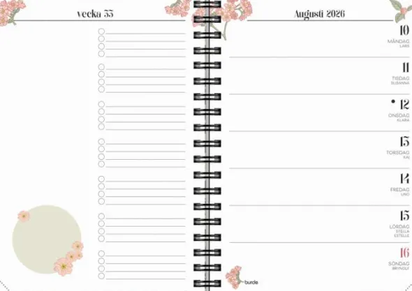 Kalender Life Planner 2026 A6 Floral