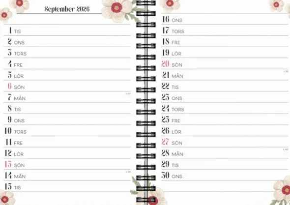 Kalender Life Planner 2026 A6 Floral