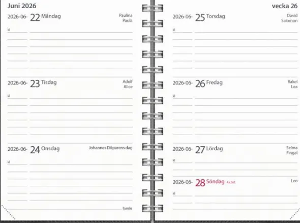 Kalender Lilla Studieåret Twist svart 2026-2027
