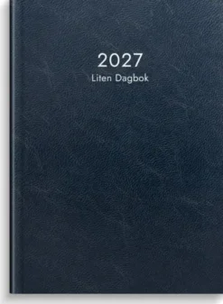 Kalender Liten Dagbok blått konstläder 2027