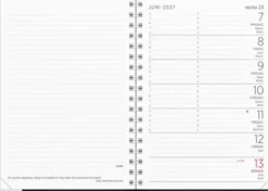 Kalender Liten veckokalender svart plast 2027