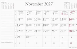 Kalender Månadsblock 240x152 mm 2027