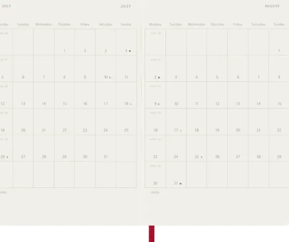 Kalender Moleskine Daily Soft Pocket Red 2027