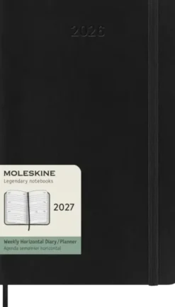 Kalender Moleskine Horizontal Weekly Black Soft Large 2027