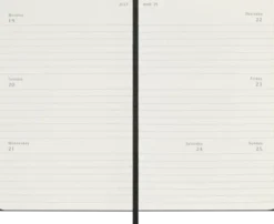 Kalender Moleskine Horizontal Weekly Black Hard pocket 2027