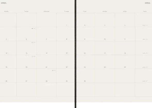 Kalender Moleskine MonthNote Black Soft XL 2027