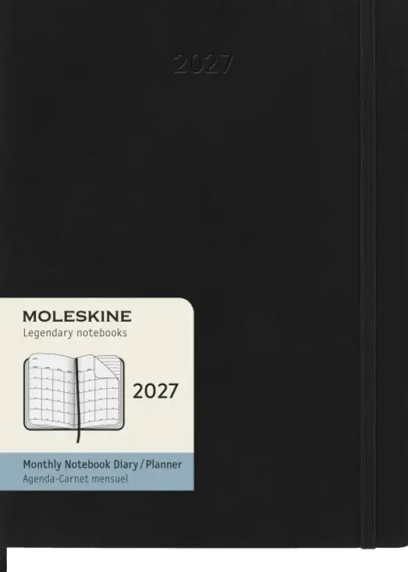 Kalender Moleskine MonthNote Black Soft XL 2027