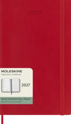 Kalender Moleskine Weekly notebook Large Red Soft 2027