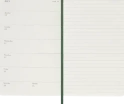 Kalender Moleskine Weekly Notebook Myrtle Green Soft Pocket 2027