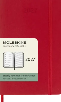Kalender Moleskine Weekly Notebook Red Soft Pocket 2027
