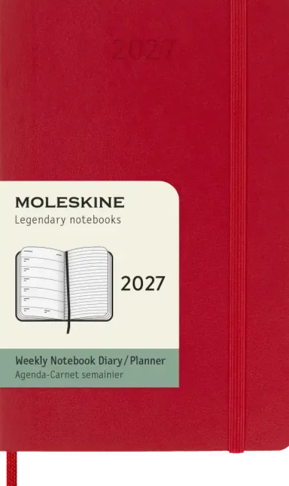 Kalender Moleskine Weekly Notebook Red Soft Pocket 2027