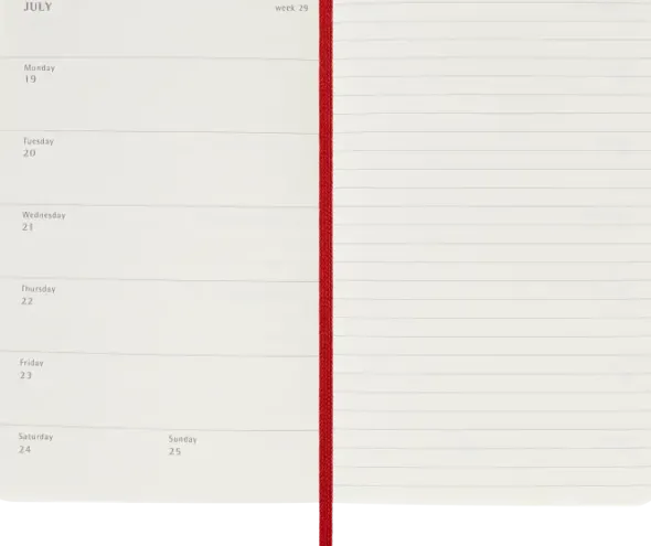 Kalender Moleskine Weekly Notebook Red Soft Pocket 2027