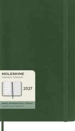 Kalender Moleskine Weekly Notebook Myrtle Green Soft Large 2027