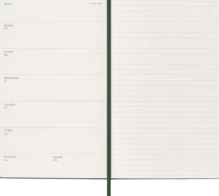 Kalender Moleskine Weekly Notebook Myrtle Green hard Large 2027