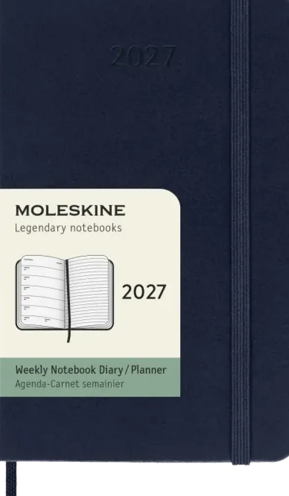 Kalender Moleskine Weekly Notebook Sapphire Blue hard pocket 2027