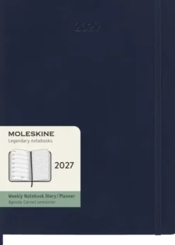 Kalender Moleskine Weekly Notebook Sapphire Blue Soft XL 2027