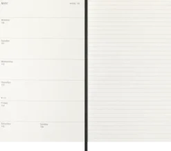 Kalender Moleskine Weekly Notebook Large Black Soft 2027