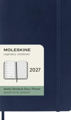 Kalender Moleskine Weekly Notebook Blue Soft Pocket 2027