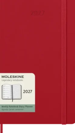 Kalender Moleskine Weekly Notebook Red hard Large 2027
