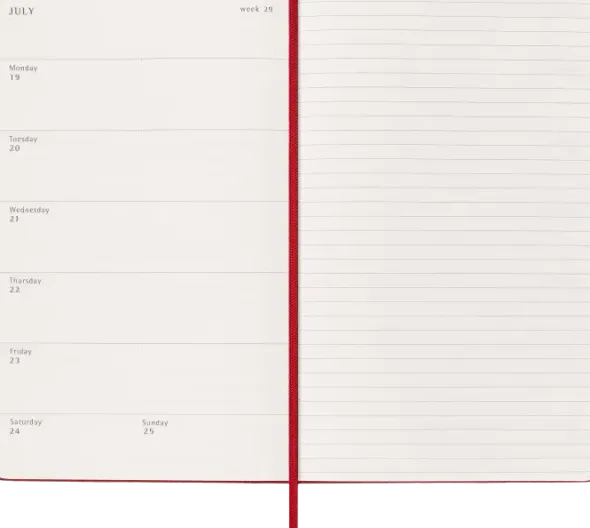 Kalender Moleskine Weekly Notebook Red hard Large 2027