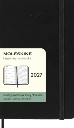 Kalender Moleskine Weekly Notebook Black hard pocket 2027