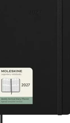 Kalender Moleskine Weekly Planner Vertical Svart hard large 2027