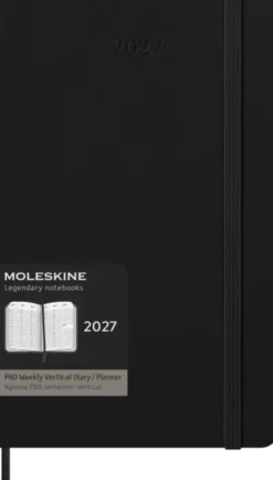 Kalender Moleskine Weekly Pro Vertical Svart hard large 2027
