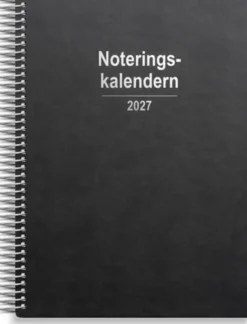 Kalender 2027 Noteringskalendern svart konstläder
