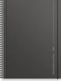 Kalender 2027 Organizer & Notes svart