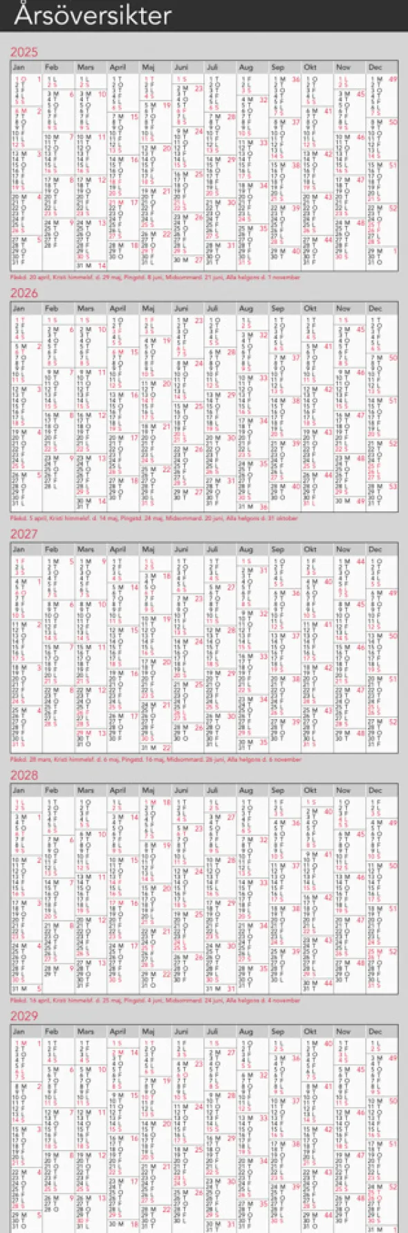 Kalender Årsblad 2026