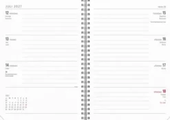 Kalender Senator A5 svart konstläder med slejf 2027