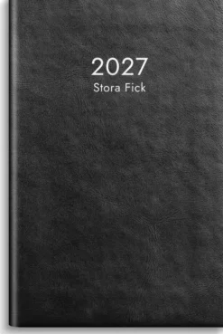 Kalender Stora Fick svart konstläder 2027