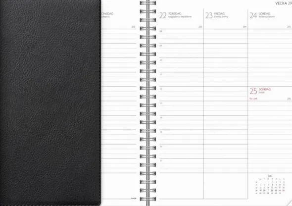 Kalender Study A5 Twist svart 2026-2027