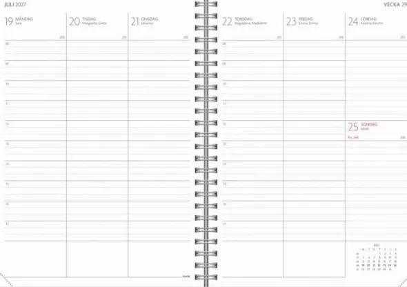 Kalender Study A5 Twist svart 2026-2027