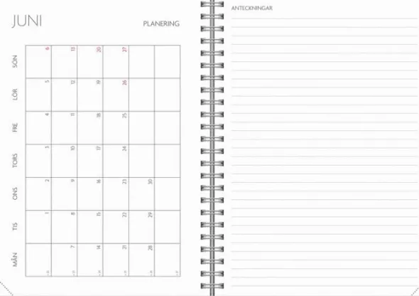 Kalender Study A5 Twist svart 2026-2027