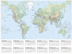 Kalender Väggblad Världskarta 2027