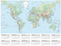 Kalender Väggblad Världskarta 2026