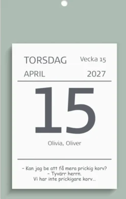 Kalender Väggplån med dagblock Humor 2027
