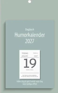 Kalender Väggplån med dagblock Humor 2027