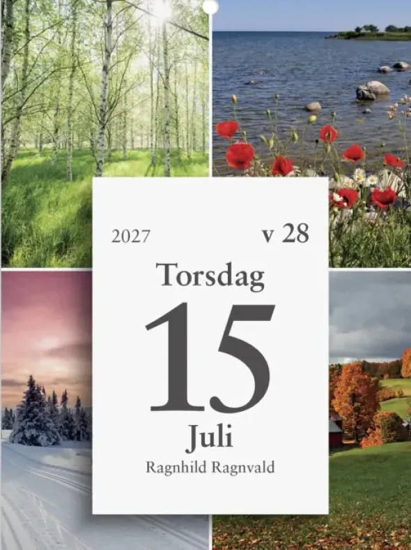 Kalender 2027 Väggplån med dagblock Årstiderna