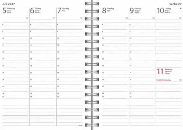 Kalender Weekly A6 Eco Line 2027