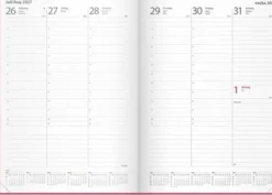 Kalender Weekly A5 rosa konstläder 2027