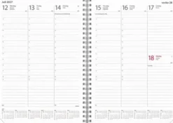 Kalender Weekly A5 svart konstläder med slejf 2027