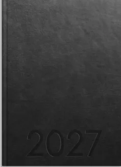 Kalender Weekly A5 svart konstläder 2027