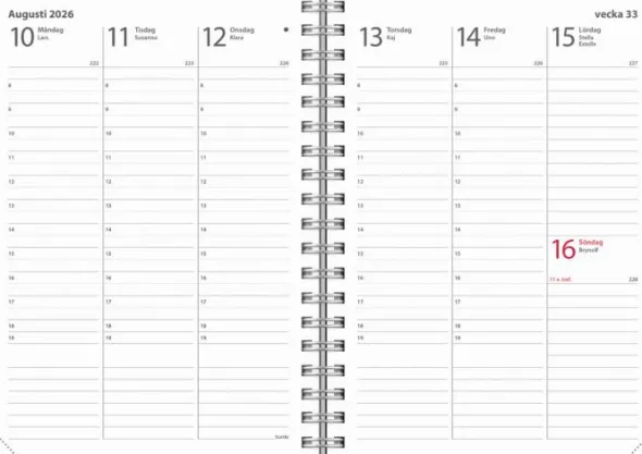 Kalender Weekly A6 Textile 2026 svart