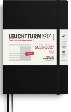 Kalender Weekly Planner/Notebook Soft 18m 26-27 A5 Black