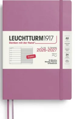 Kalender Weekly Planner/Notebook Soft 18m 26-27 A5 Dusty Rose