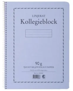 Kollegieblock 90g linjerat