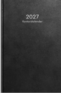 Kontorskalender svart konstläder 2027